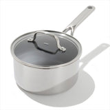 OXO Trident Hybrid Non-Stick Stainless Steel 2.5 Qt Saucepan with Lid