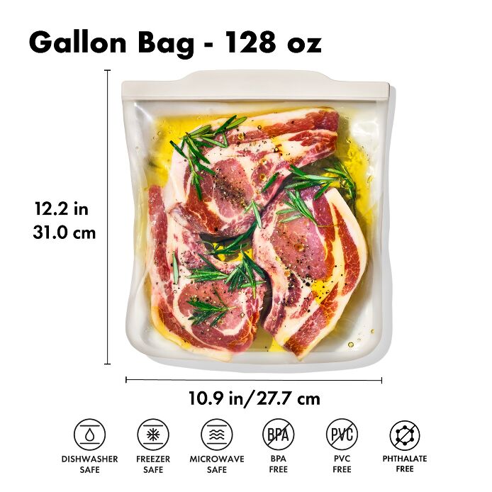 OXO Silicone Reusable Bag - Gallon Bag (128 oz) - Oat - image 6