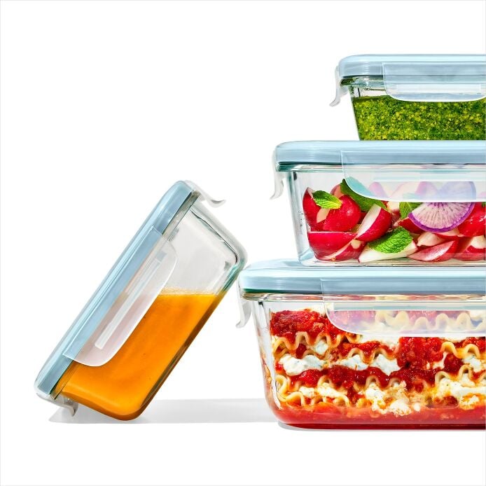 OXO 16-Piece Smart Seal Glass Everyday Container Set - Arctic Blue - image 4