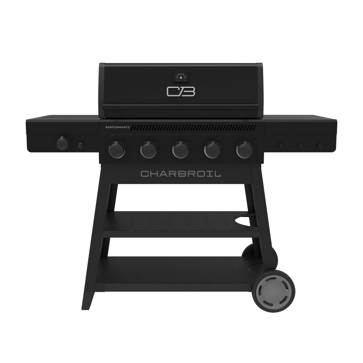 Char-Broil Performance Series™ FlavorMax™ 5 Burner Gas Grill Cart with Side Burner Blackout