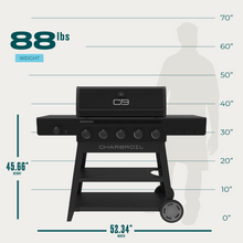 Char-Broil Performance Series™ FlavorMax™ 5 Burner Gas Grill Cart with Side Burner Blackout - product image 7