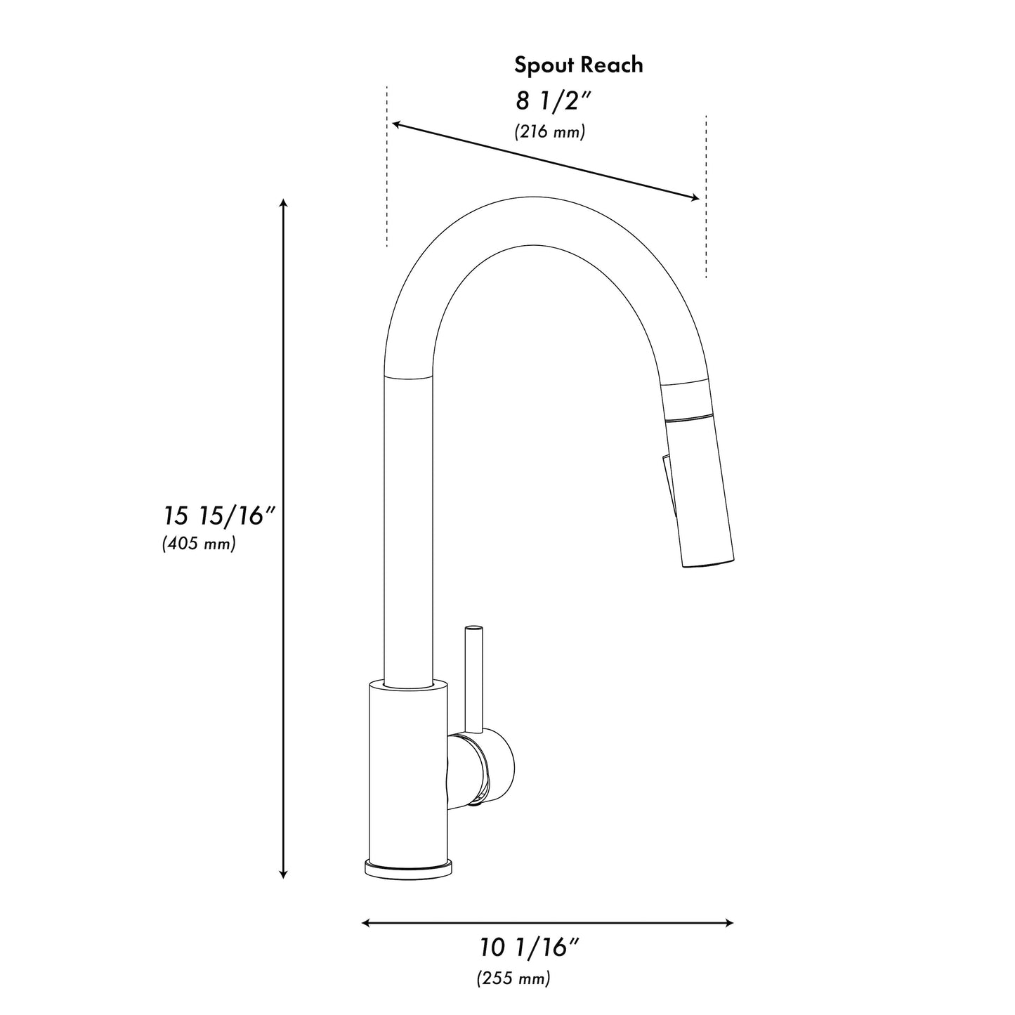 ZLINE Rubicon Pull Down Single Handle Kitchen Faucet in Matte Black, RBCN1-KF-MB - product image 12